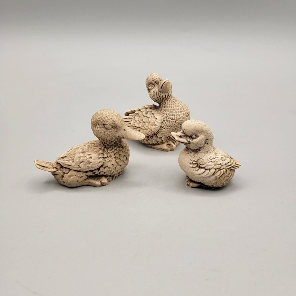 Mini Duck Family Figurines Ceramic Mexico Set of 3